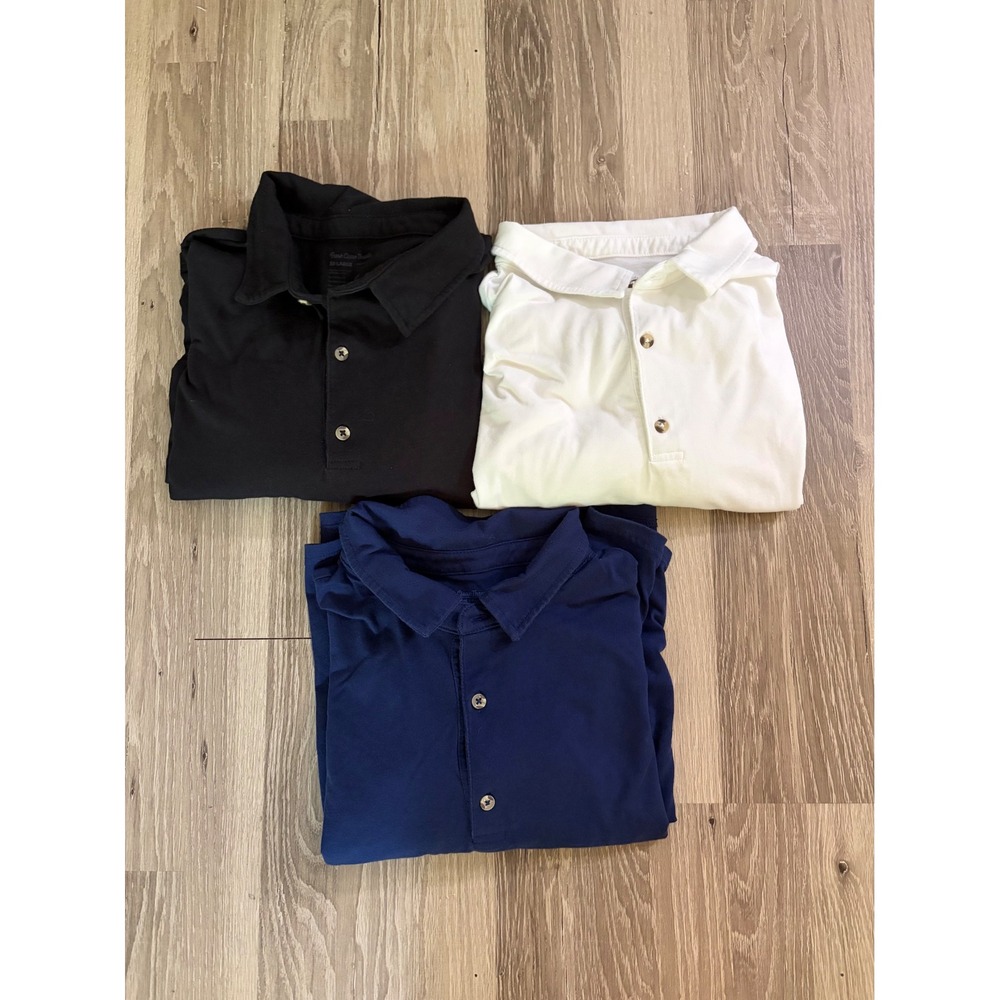 Fresh Clean Threads‎ Stratusoft Polo Shirt LOT OF 3 Men 3XL Black Blue Slimming